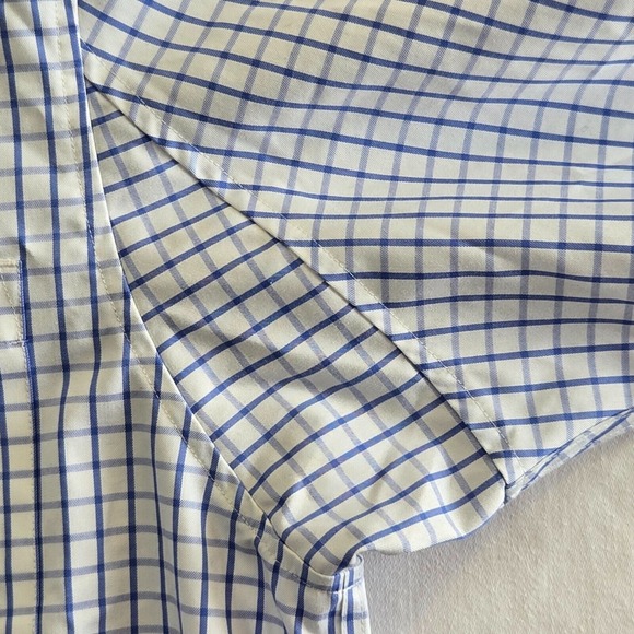 Duluth Trading Mens LT  Blue Check Short Sleeve Button Large Tall‎ Relaxed Fit - Picture 7 of 8